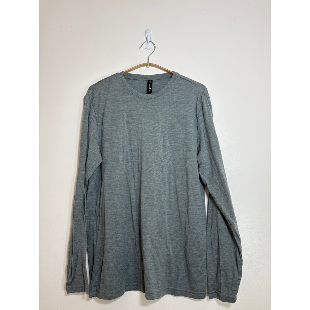 Merino ProtecT 100% Merino Wool Long Sleeve Base Layer Shirt Mens L Heather Gray